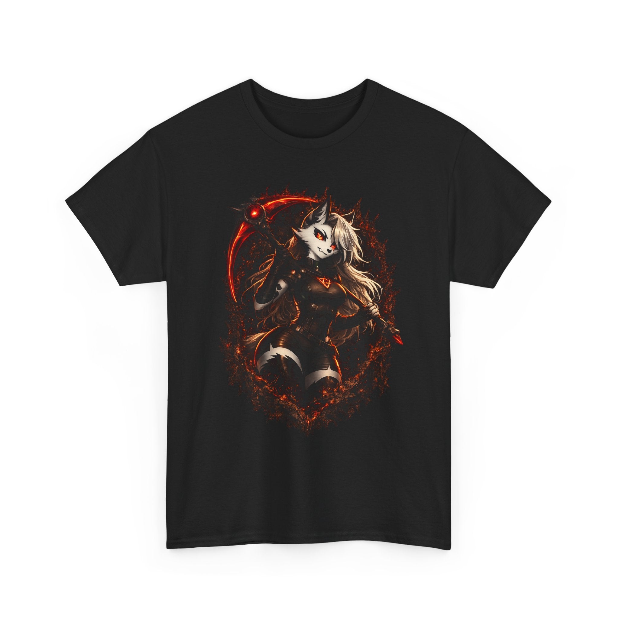 Dark Fantasy Fox Spirit T-Shirt — Mystical Anthropomorphic Anime Art