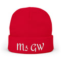 Embroidered Monogram Knit Beanie - Personalized 'Ms GW' Winter Hat
