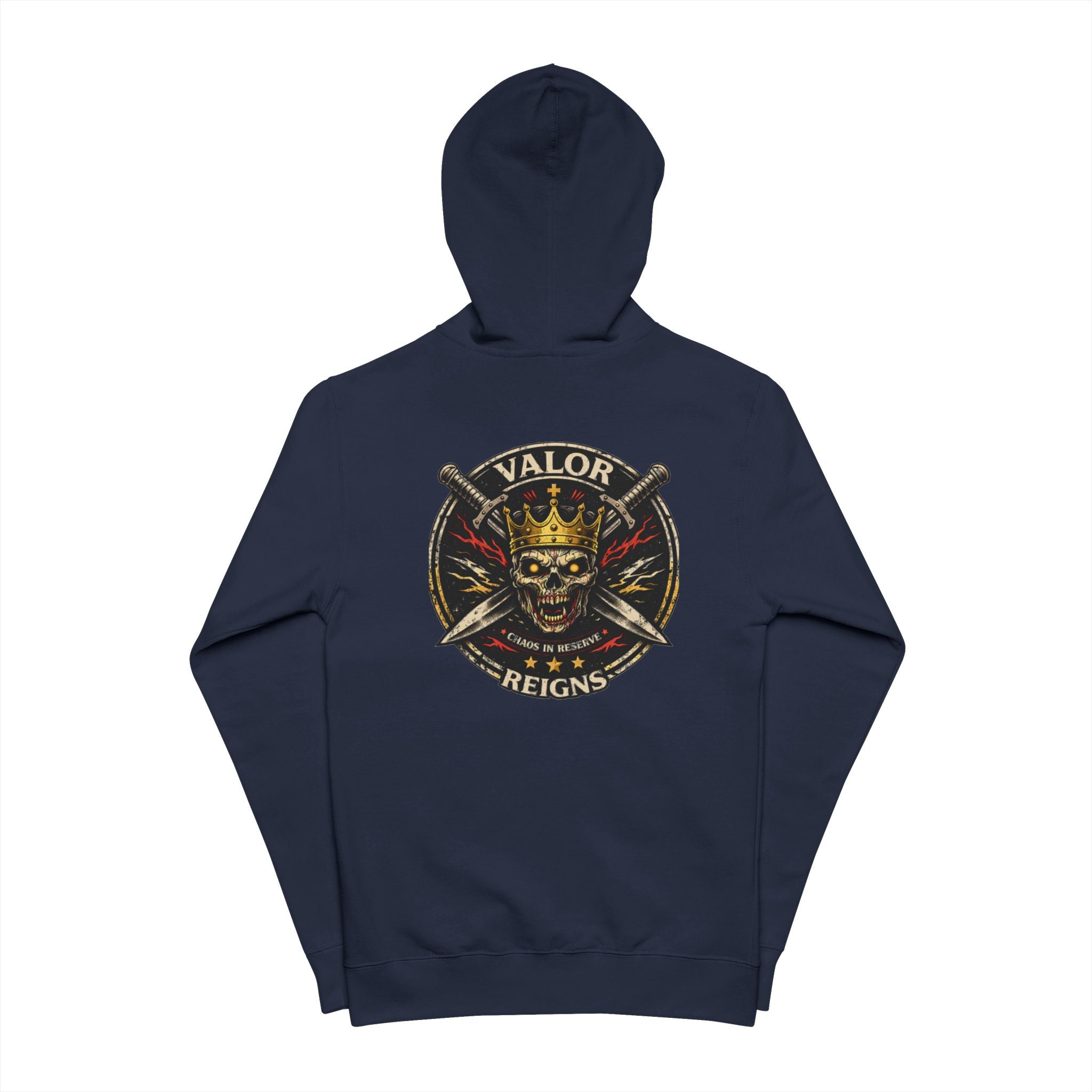 Valor Reigns Skull King Zip-Up Hoodie