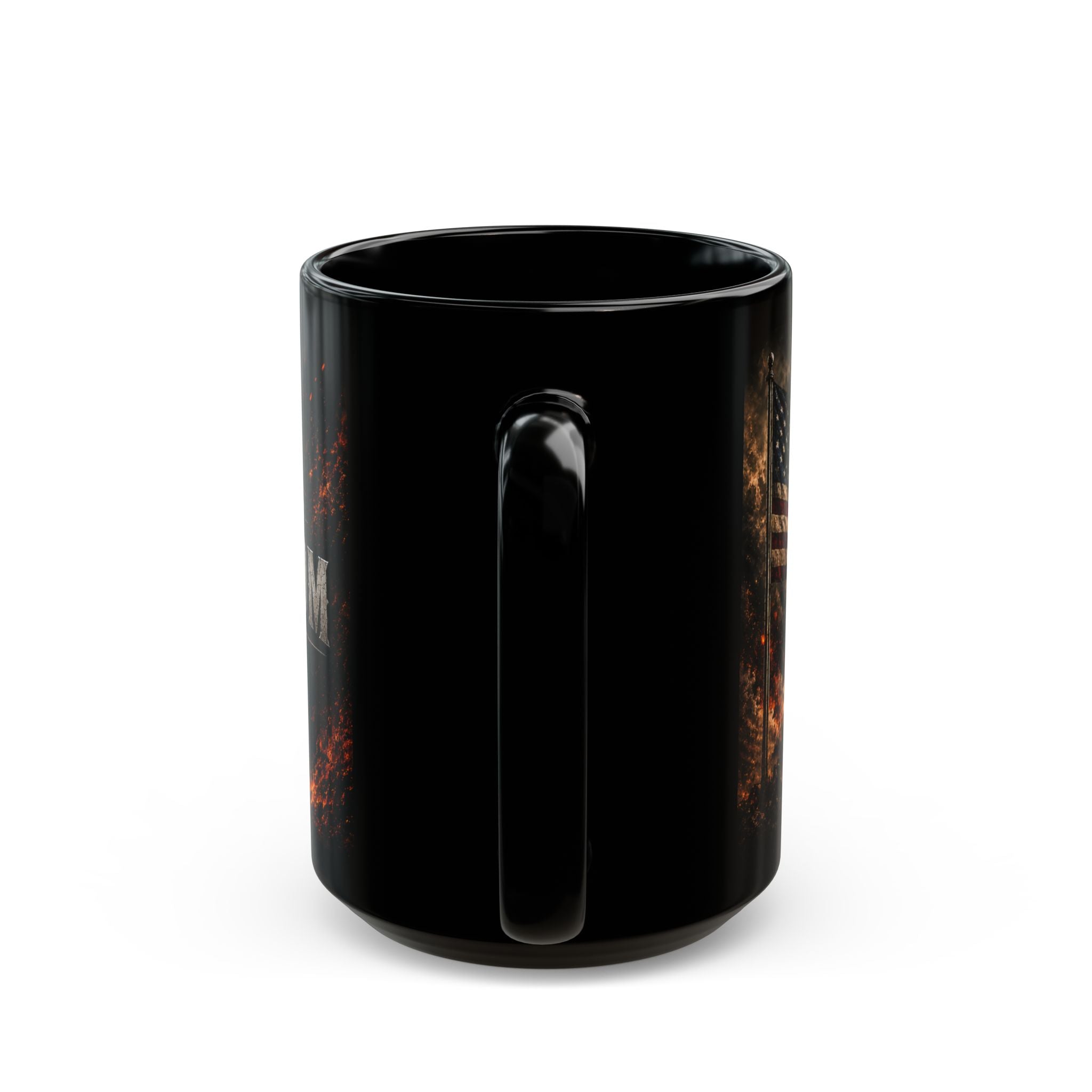 The Cost of Freedom Black Mug – Patriotic Military Skull Coffee Cup 15oz