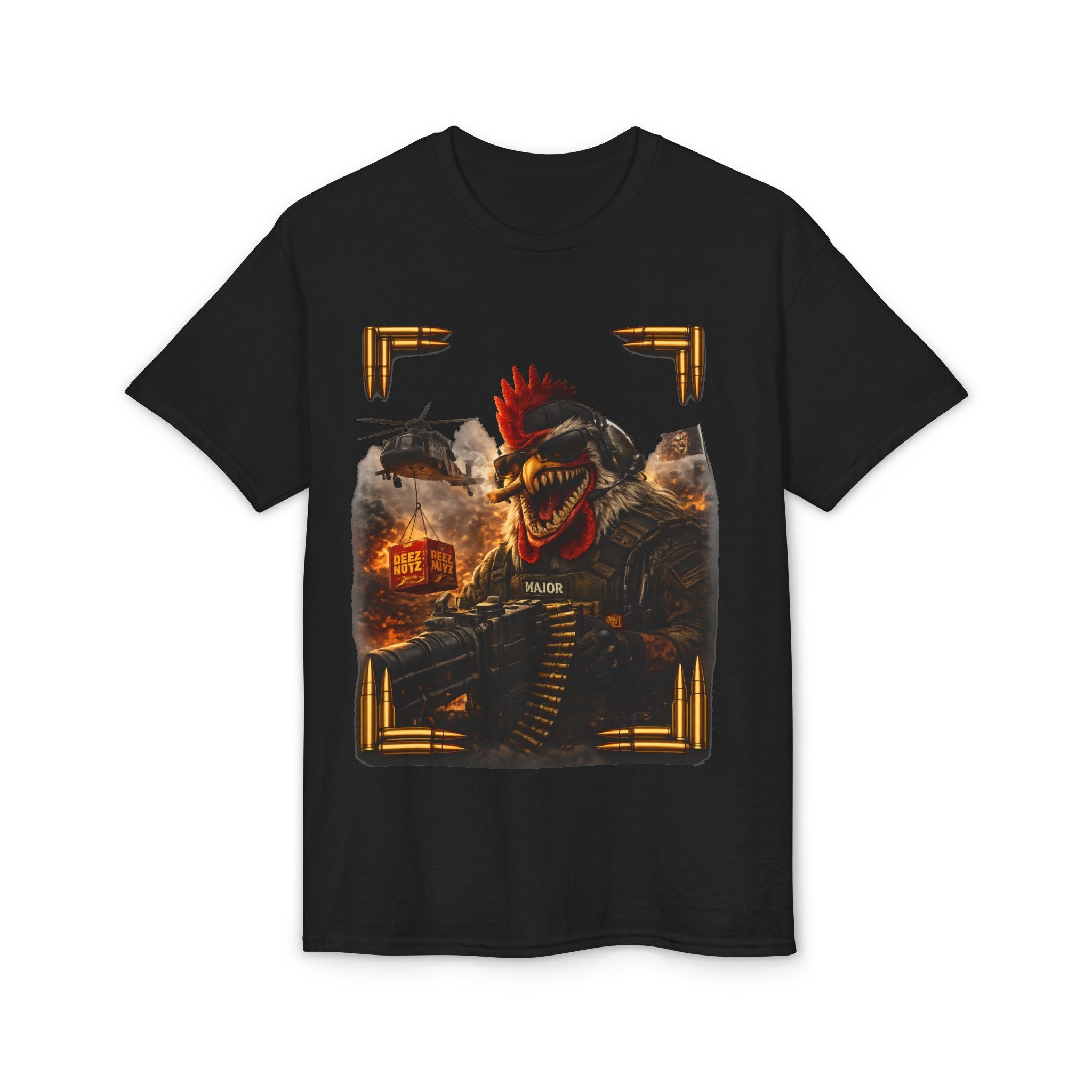 Rooster Soldier Graphic T-Shirt — Apocalyptic Military Gamer Tee