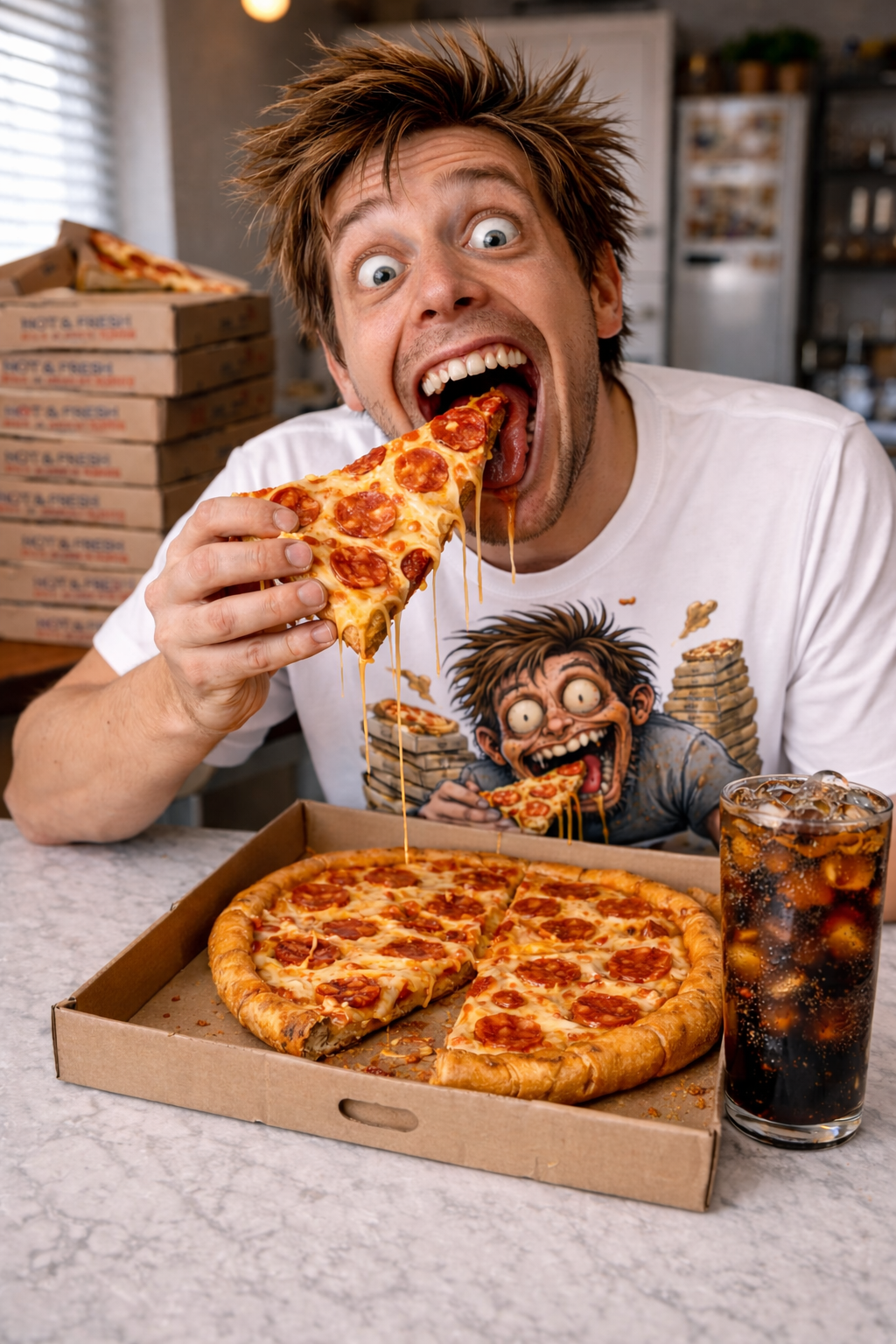 Pizza Monster T-Shirt — Crazy Pizza Lover Graphic Tee