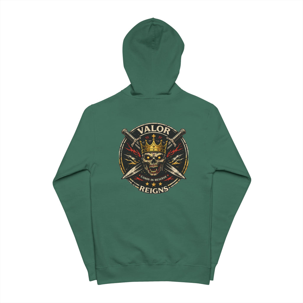 Valor Reigns Skull King Zip-Up Hoodie