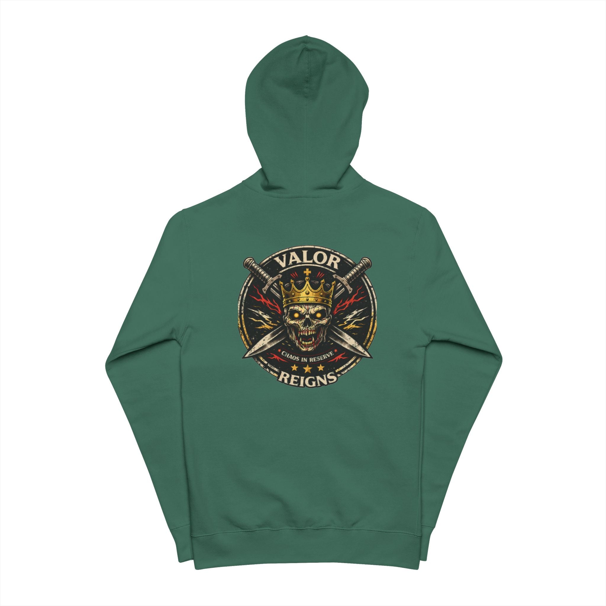 Valor Reigns Skull King Zip-Up Hoodie