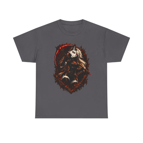 Dark Fantasy Fox Spirit T-Shirt — Mystical Anthropomorphic Anime Art