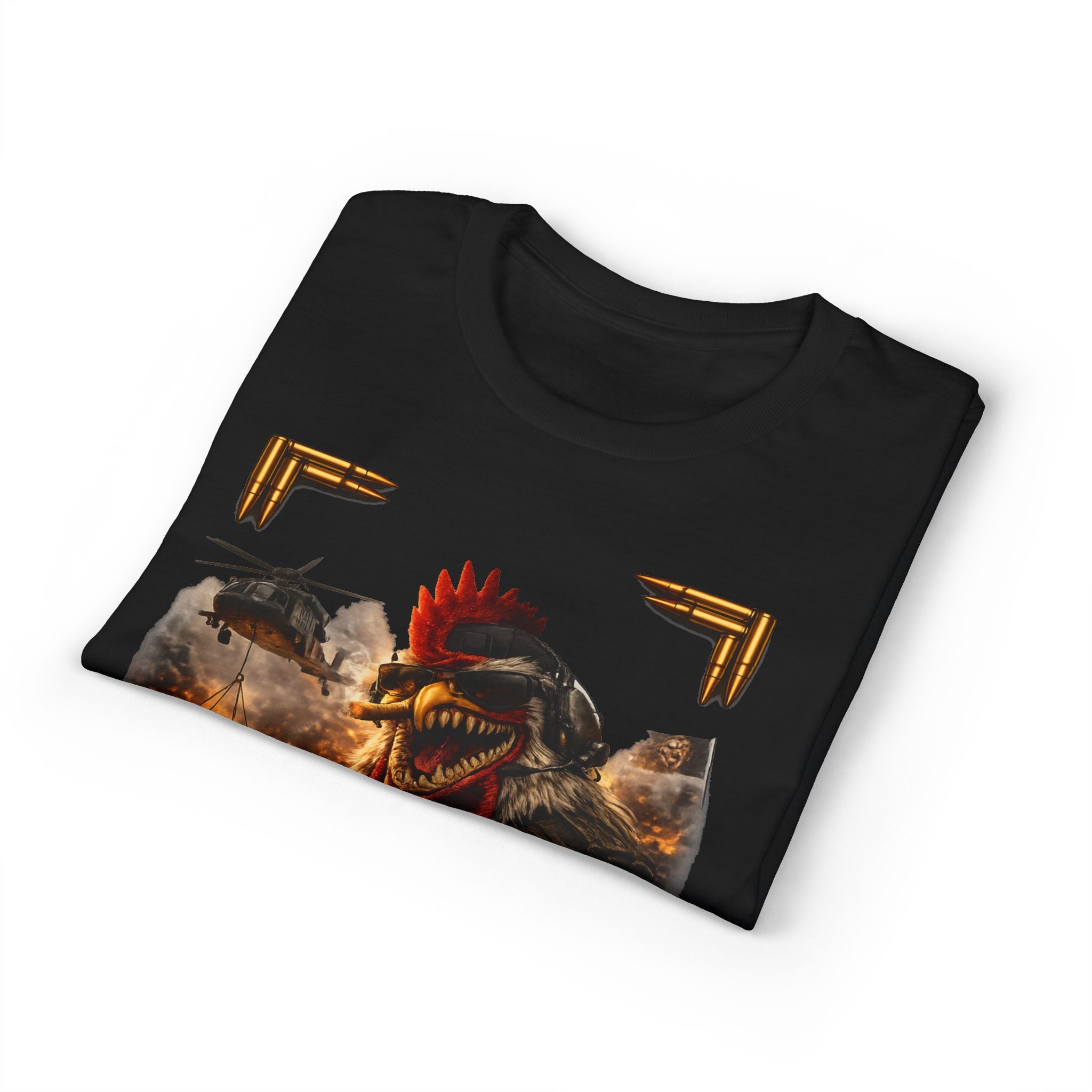 Rooster Soldier Graphic T-Shirt — Apocalyptic Military Gamer Tee