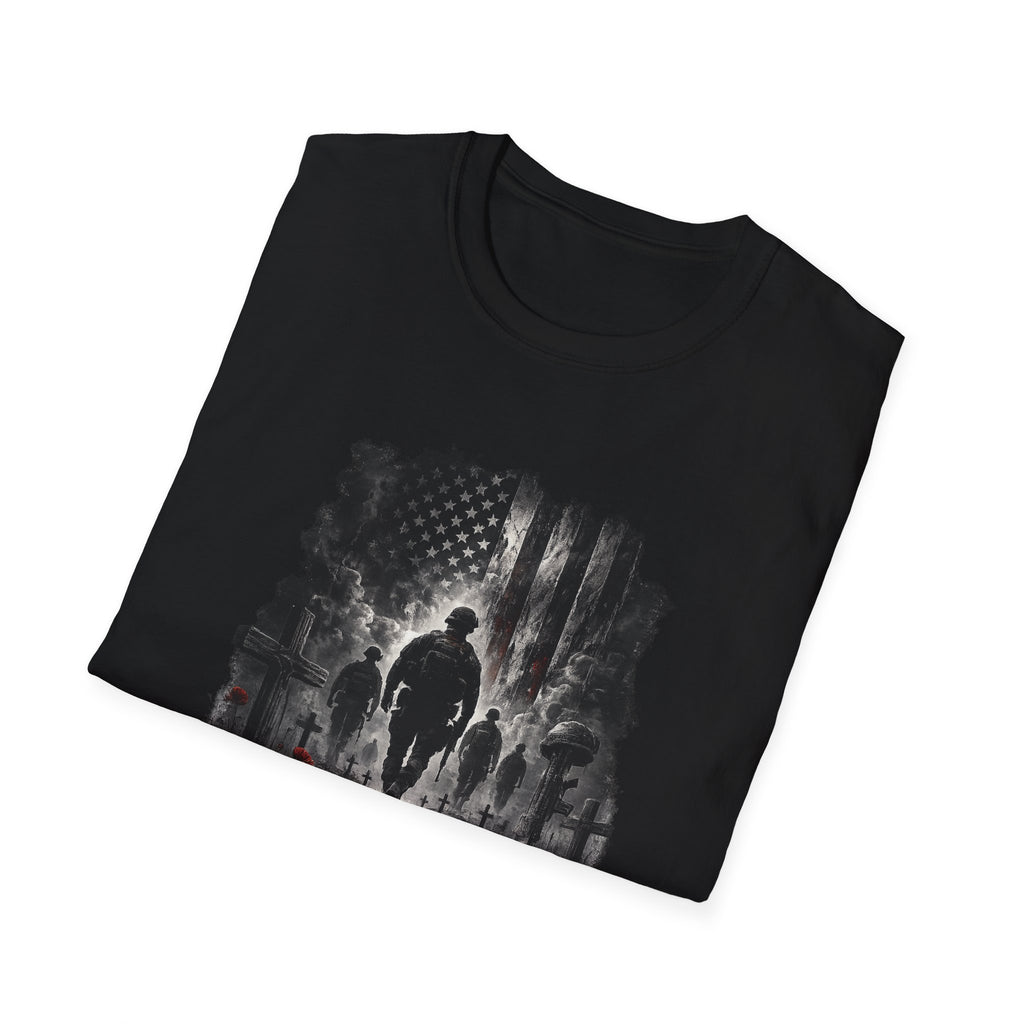T-Shirt — "The Fallen Never Fade" Memorial Military Tribute