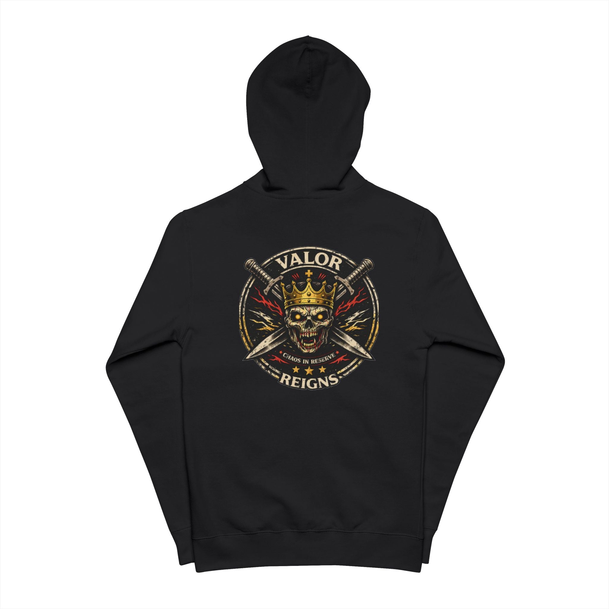Valor Reigns Skull King Zip-Up Hoodie