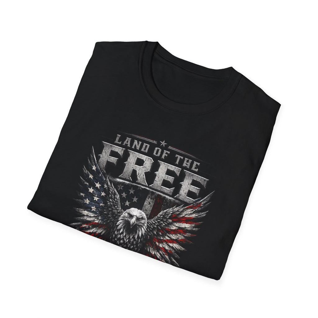Land of the Free Eagle T-Shirt — "Land of the Free Because of the Brave" Patriotic Tee