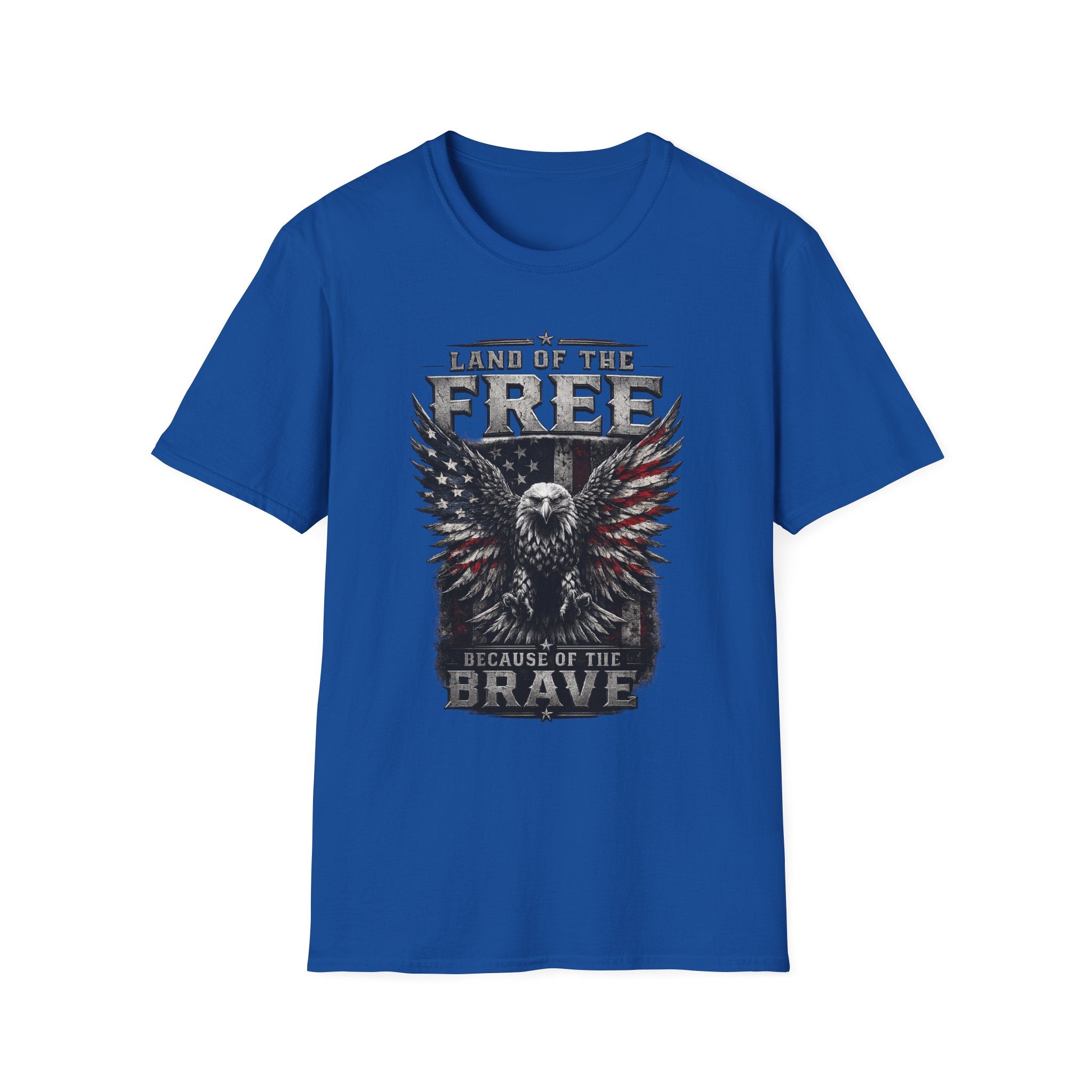 Land of the Free Eagle T-Shirt — "Land of the Free Because of the Brave" Patriotic Tee